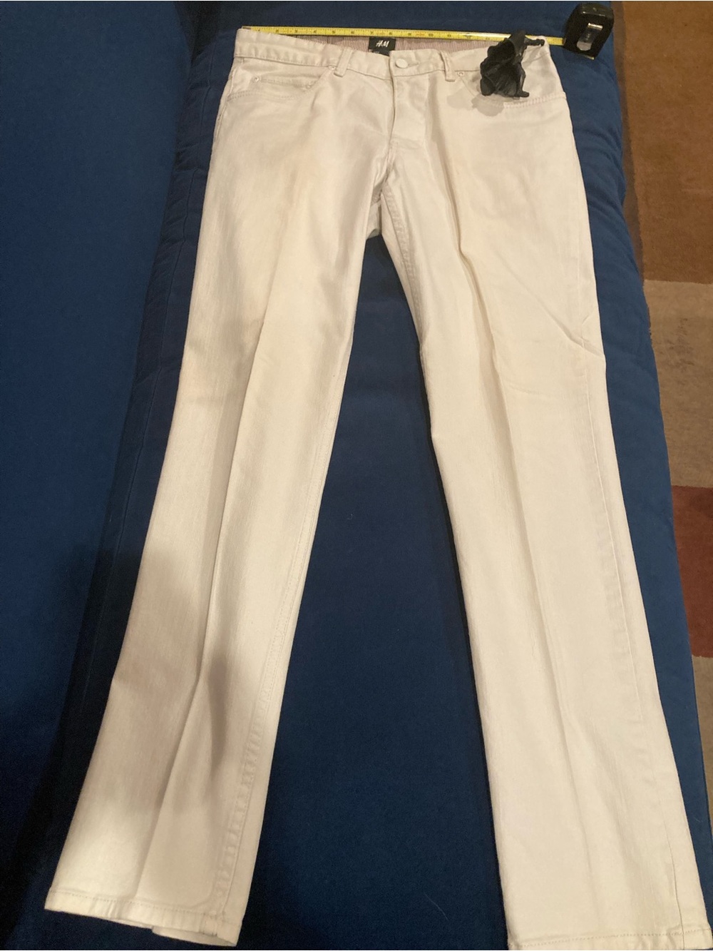 H&M Men’s White Straight-Leg Jeans Pants